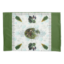 コラージュヴィンテージレトロとレースと花 枕カバー