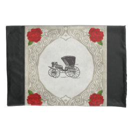 コラージュヴィンテージレトロとレースと花 枕カバー