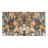 コラージュヴィンテージレトロとレースと花 枕カバー (裏面)