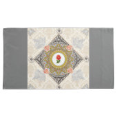 コラージュヴィンテージレトロとレースと花 枕カバー (正面右)