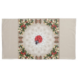 コラージュヴィンテージレトロとレースと花 枕カバー