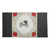 コラージュヴィンテージレトロとレースと花 枕カバー (裏面)