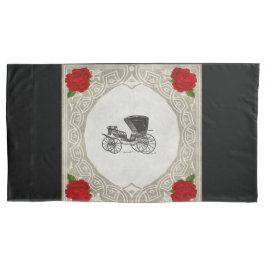 コラージュヴィンテージレトロとレースと花 枕カバー