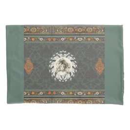 コラージュヴィンテージレトロとレースと花 枕カバー