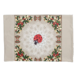 コラージュヴィンテージレトロとレースと花 枕カバー