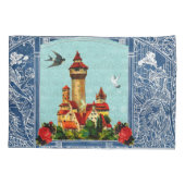 コラージュヴィンテージレトロとレースと花 枕カバー (裏面-左)