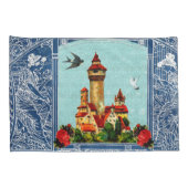 コラージュヴィンテージレトロとレースと花 枕カバー (裏面-右)