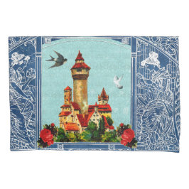 コラージュヴィンテージレトロとレースと花 枕カバー