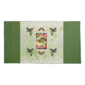 コラージュヴィンテージレトロとレースと花 枕カバー (裏面-左)