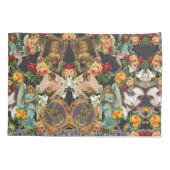 コラージュヴィンテージレトロとレースと花 枕カバー (裏面-左)