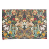 コラージュヴィンテージレトロとレースと花 枕カバー (正面右)