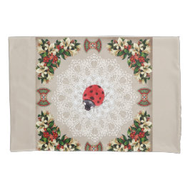 コラージュヴィンテージレトロとレースと花 枕カバー