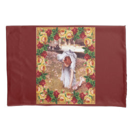 コラージュヴィンテージレトロとレースと花 枕カバー