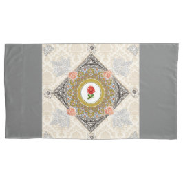 コラージュヴィンテージレトロとレースと花 枕カバー