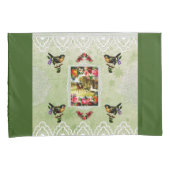 コラージュヴィンテージレトロとレースと花 枕カバー (正面右)