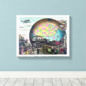 コラージュヴィンテージ20世紀トランスポート キャンバスプリント (インサイチュ (ウッドフロア))