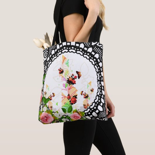 コラージュヴィンテージ トートバッグ (クローズアップ)