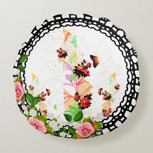 コラージュヴィンテージ ラウンドクッション (正面)