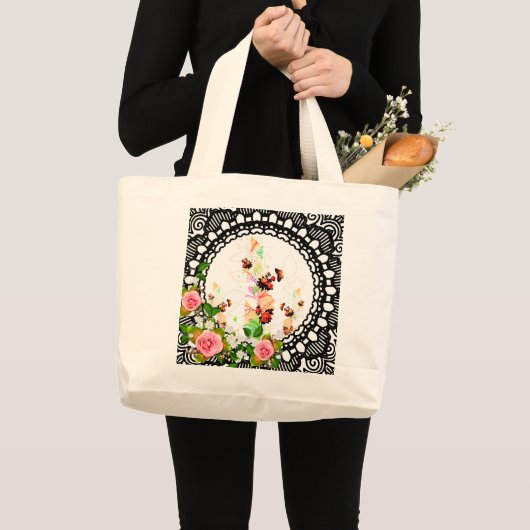 コラージュヴィンテージ ラージトートバッグ (正面(商品))