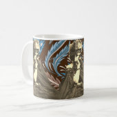 コラージュ仮面女性伯爵夫人カスティリオーネ コーヒーマグカップ (正面左)