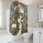 コラージュ仮面女性伯爵夫人カスティリオーネ シャワーカーテン (インサイチュ)