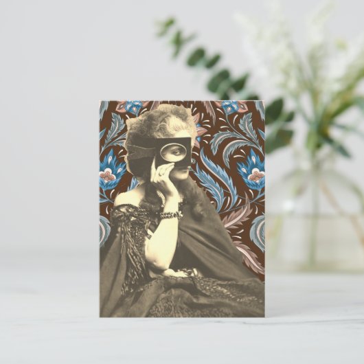 コラージュ仮面女性伯爵夫人カスティリオーネ シーズンポストカード (スタンド正面)