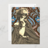 コラージュ仮面女性伯爵夫人カスティリオーネ シーズンポストカード (正面/裏面)