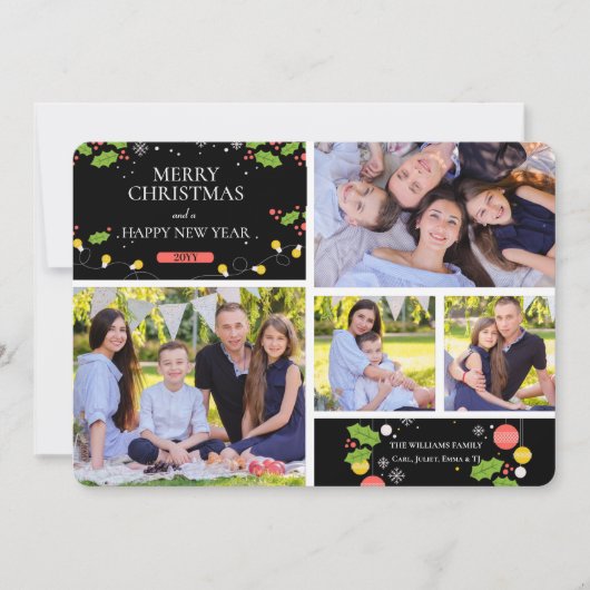 コラージュ休日のフォトカード シーズンカード (正面)