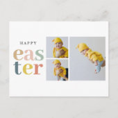 コラージュ写真とカラフル復活祭 |ホリデーギフト シーズンポストカード (正面)