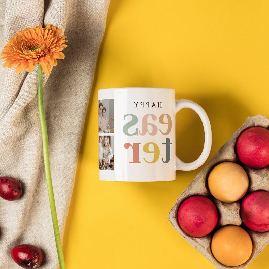 コラージュ写真とカラフル復活祭 |ホリデーギフト マグカップ