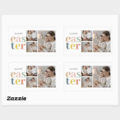 コラージュ写真とカラフル復活祭 |ホリデーギフト 長方形シール (シート)