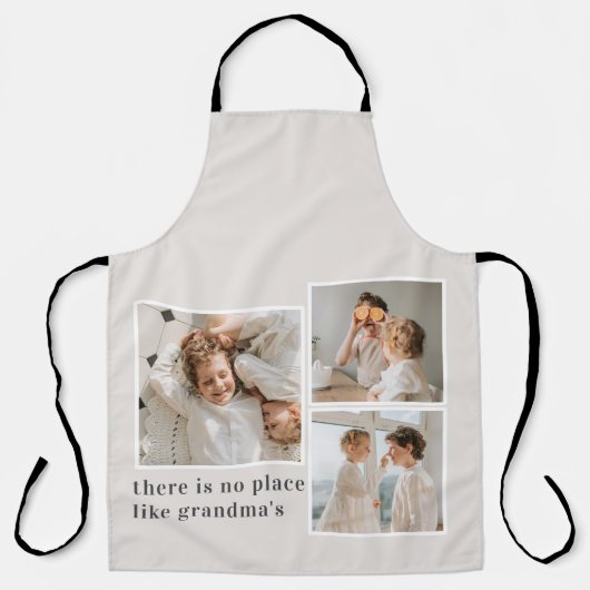 コラージュ写真と引用文最高のおばあちゃんギフト エプロン (正面)