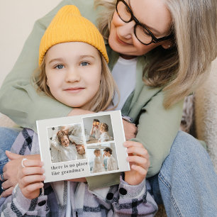 コラージュ写真と引用文最高のおばあちゃんギフト シーズンポストカード