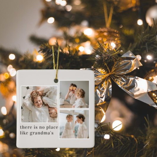 コラージュ写真と引用文最高のおばあちゃんギフト セラミックオーナメント
