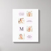 コラージュ写真と最高のおばあちゃんが今ま最高ので紫の贈り物 キャンバスプリント (正面)