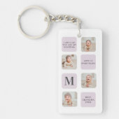 コラージュ写真と最高のおばあちゃんが今ま最高ので紫の贈り物 キーホルダー (正面)