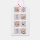 コラージュ写真と最高のおばあちゃんが今ま最高ので紫の贈り物 ギフトタグ (正面)