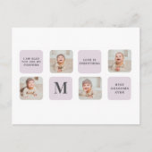 コラージュ写真と最高のおばあちゃんが今ま最高ので紫の贈り物 シーズンポストカード (正面)