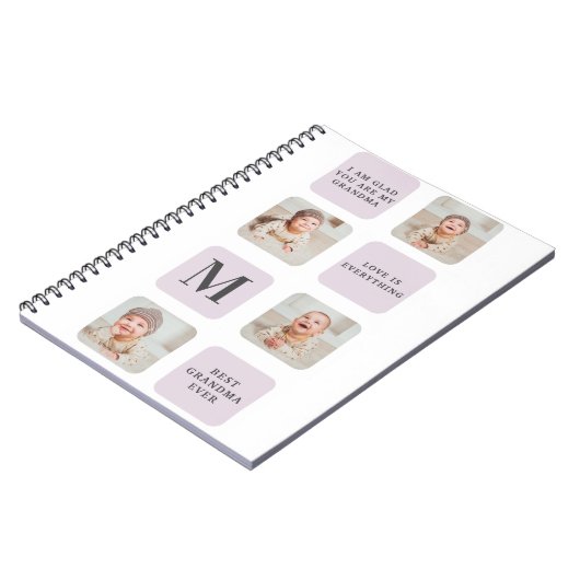 コラージュ写真と最高のおばあちゃんが今ま最高ので紫の贈り物 ノートブック (左側)