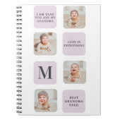 コラージュ写真と最高のおばあちゃんが今ま最高ので紫の贈り物 ノートブック (正面)