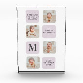 コラージュ写真と最高のおばあちゃんが今ま最高ので紫の贈り物 フォトブロック (正面)