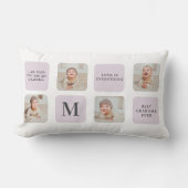 コラージュ写真と最高のおばあちゃんが今ま最高ので紫の贈り物 ランバークッション (正面)