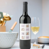 コラージュ写真と最高のおばあちゃんが今ま最高ので紫の贈り物 ワインラベル