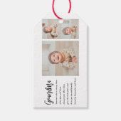 コラージュ写真と最高のおばあちゃんエバー最高の美しいプレゼント ギフトタグ (正面)