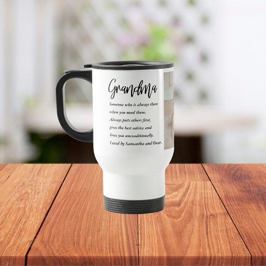 コラージュ写真と最高のおばあちゃんエバー最高の美しいプレゼント トラベルマグ