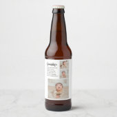 コラージュ写真と最高のおばあちゃんエバー最高の美しいプレゼント ビールラベル (正面)