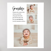 コラージュ写真と最高のおばあちゃんエバー最高の美しいプレゼント ポスター (正面)