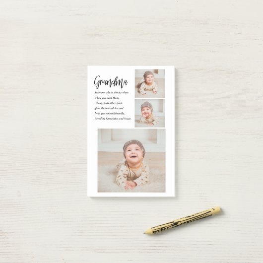 コラージュ写真と最高のおばあちゃんエバー最高の美しいプレゼント ポストイット (デスク上)
