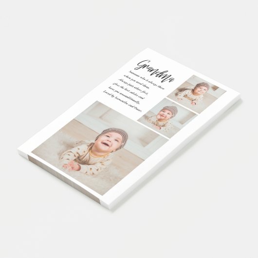 コラージュ写真と最高のおばあちゃんエバー最高の美しいプレゼント ポストイット (アングル)