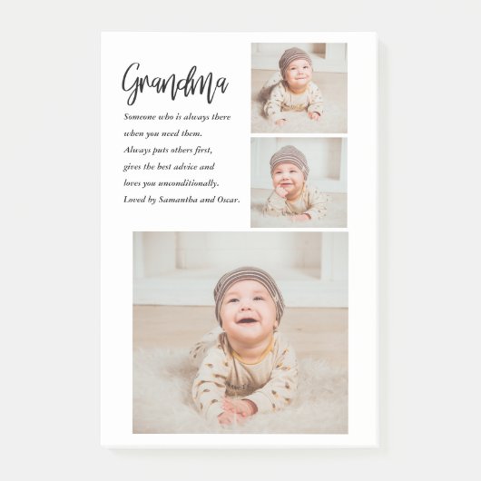 コラージュ写真と最高のおばあちゃんエバー最高の美しいプレゼント ポストイット (正面)